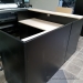 Black Blonde L-Shape Reception Desk w Transaction Counter